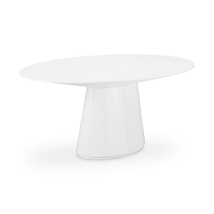 OTAGO GLOSS WHITE LACQUER OVAL DINING TABLE