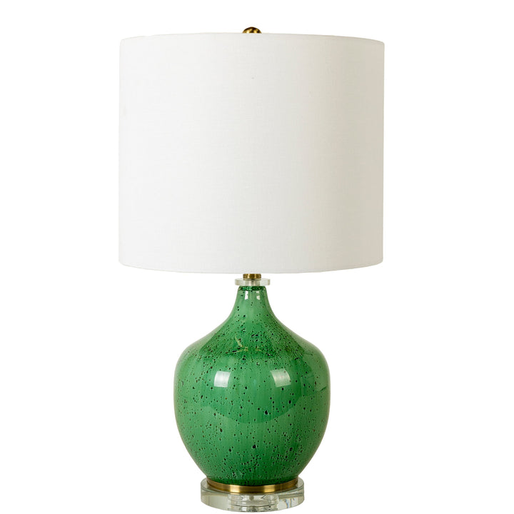 KELLEY GREEN GLASS TABLE LAMP