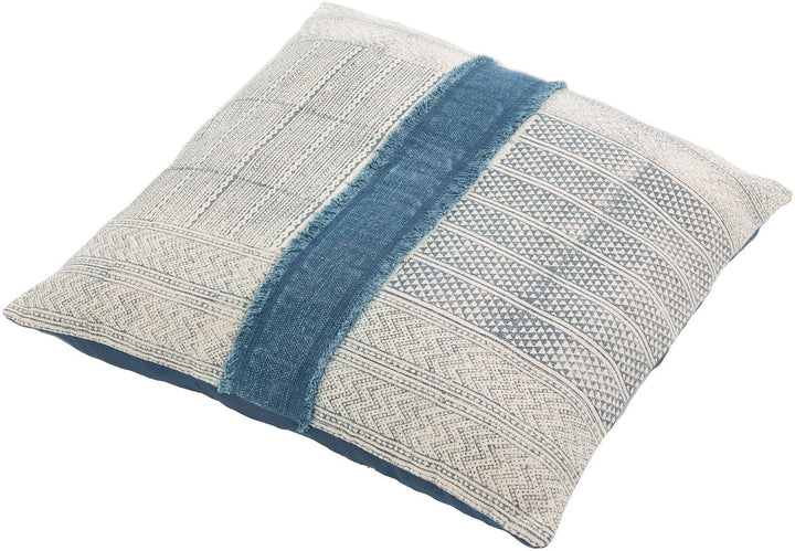 KELSI BLOCK PRINT DENIM PATCH PILLOW