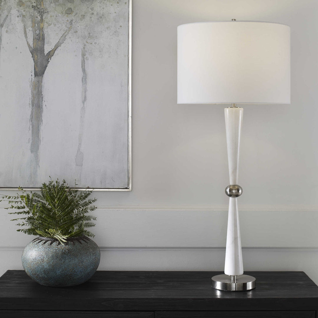 KENDALL WHITE MARBLE TABLE LAMP