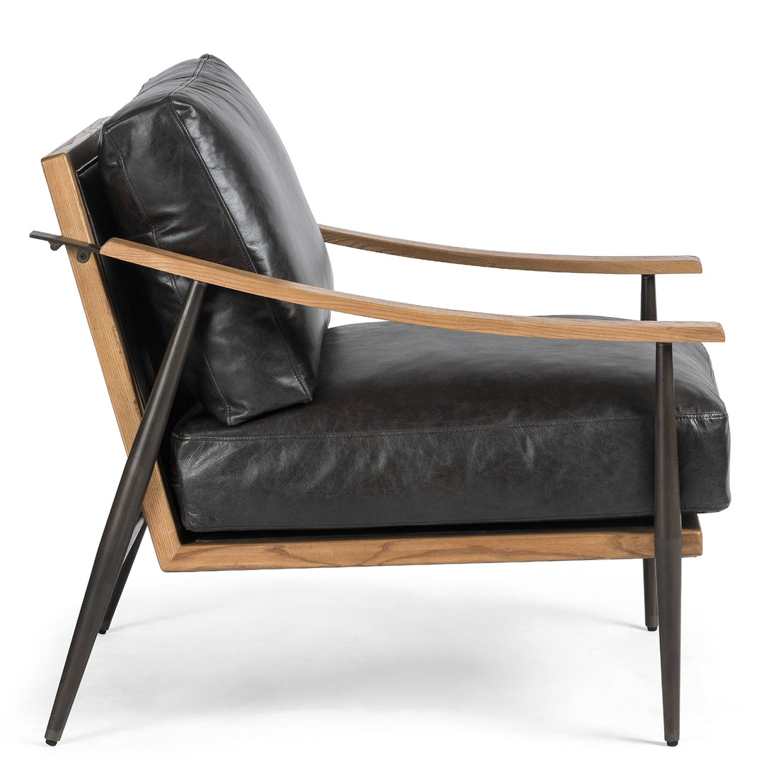 KENNEDY ARM CHAIR: SONOMA BLACK LEATHER