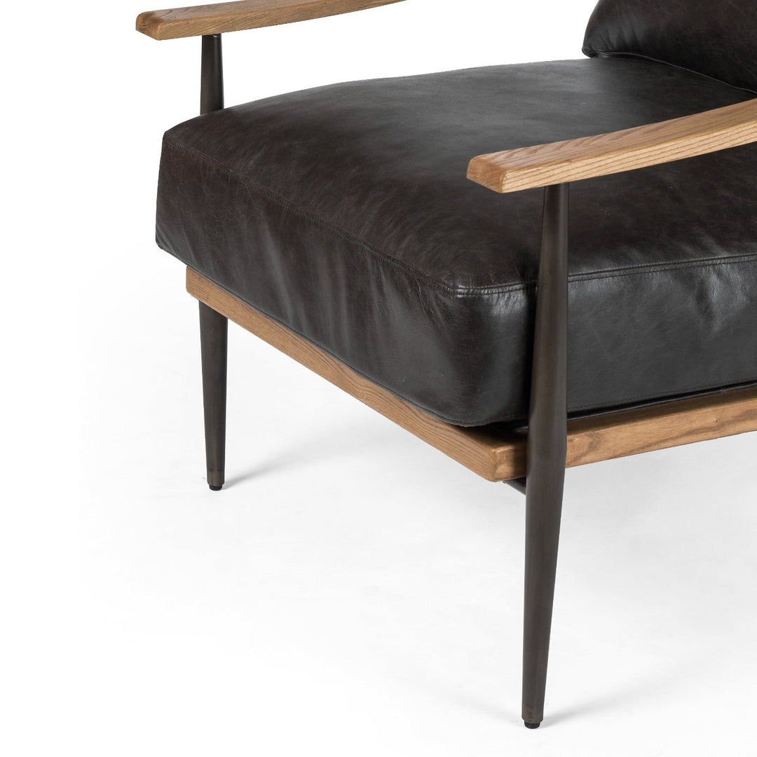 KENNEDY ARM CHAIR: SONOMA BLACK LEATHER