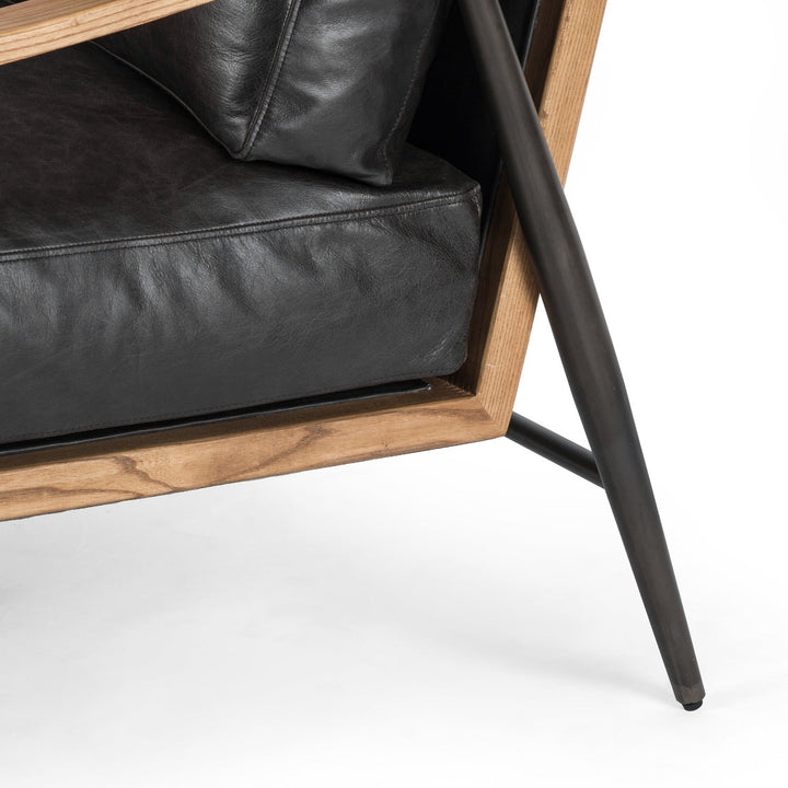 KENNEDY ARM CHAIR: SONOMA BLACK LEATHER