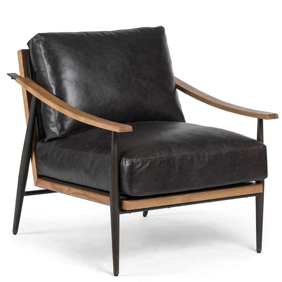 KENNEDY ARM CHAIR: SONOMA BLACK LEATHER