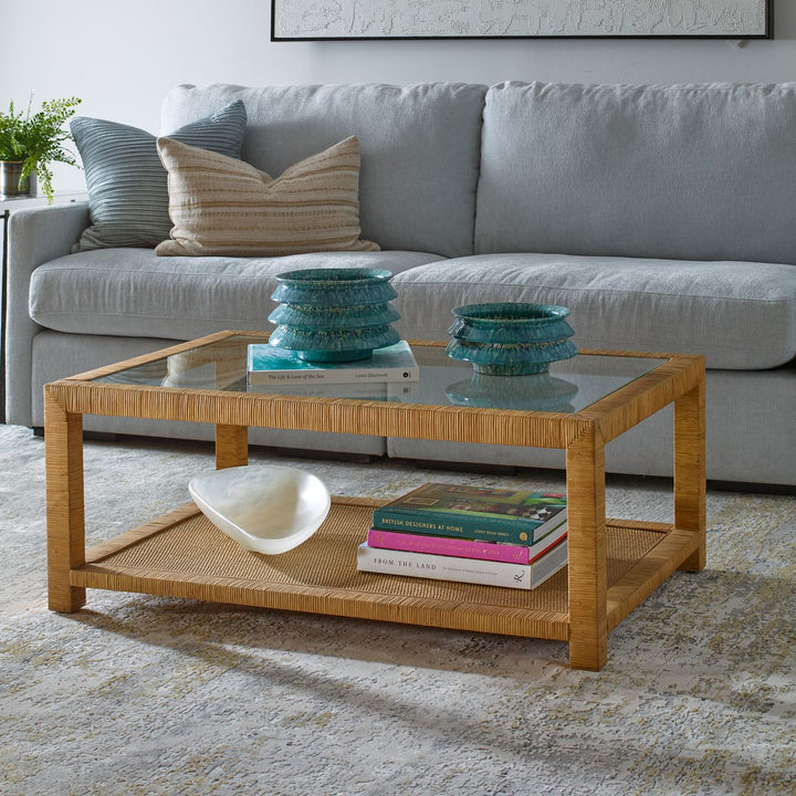 KENSING NATURAL RATTAN COFFEE TABLE