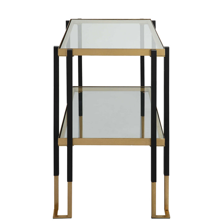 KENTMORE BLACK + GOLD END TABLE