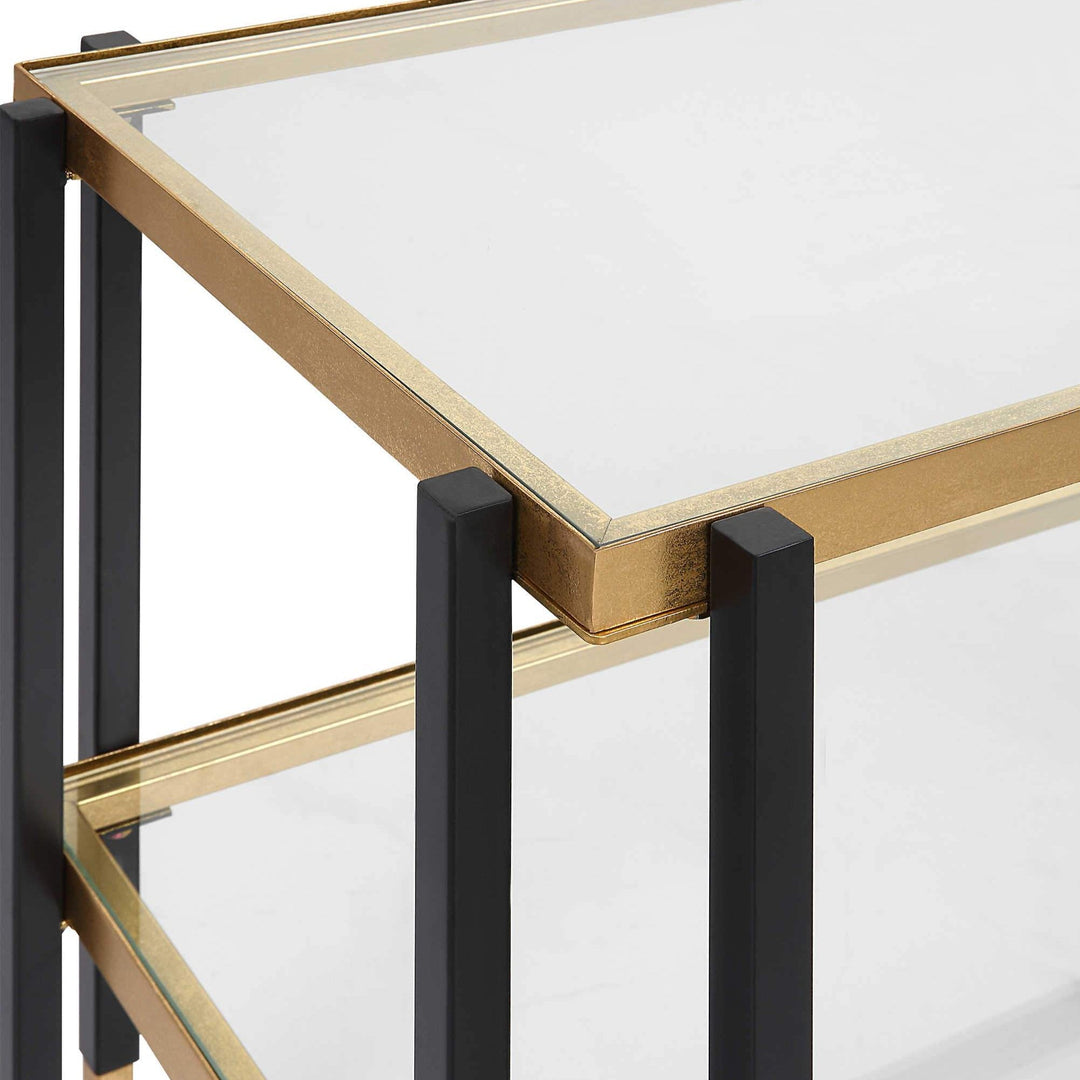 KENTMORE BLACK + GOLD END TABLE