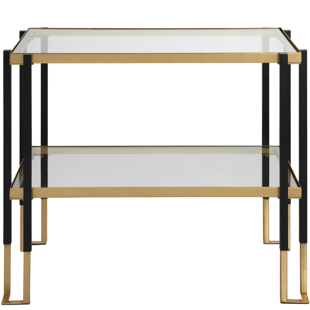 KENTMORE BLACK + GOLD END TABLE