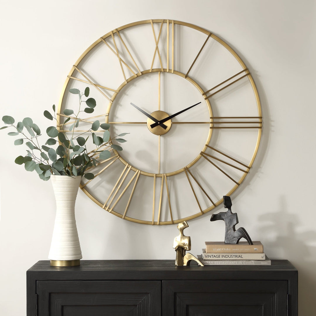 KEYANN BRASS WALL CLOCK