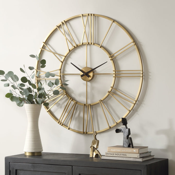 KEYANN BRASS WALL CLOCK