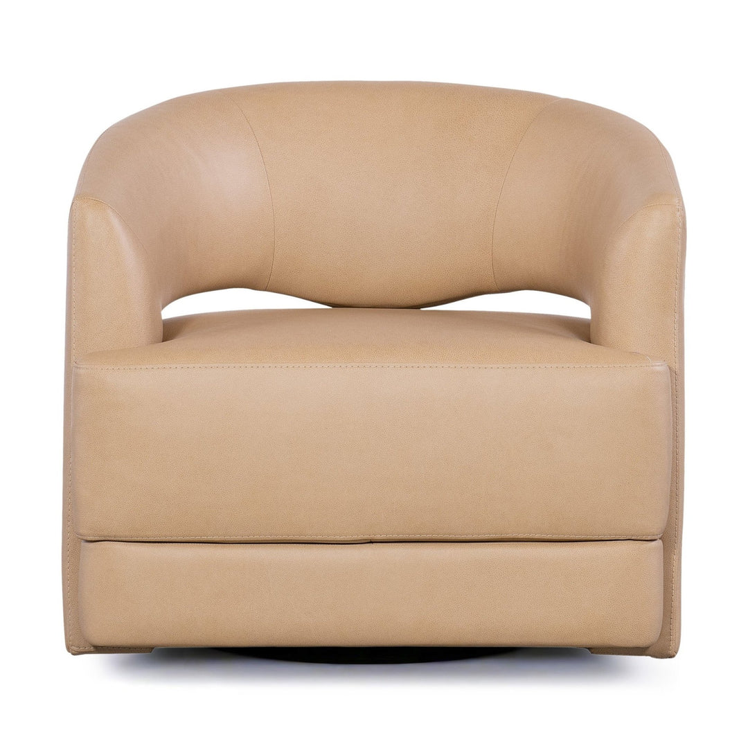 Keys Leather Swivel Barrel Chair