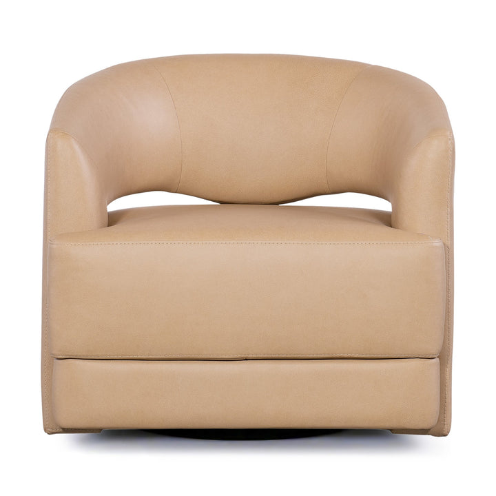 Keys Leather Swivel Barrel Chair