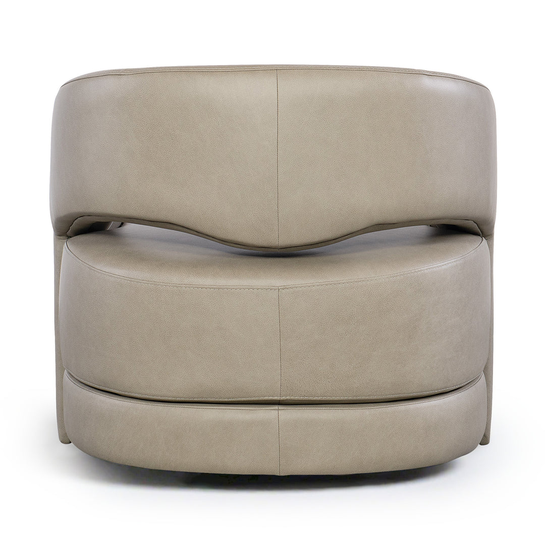 Keys Leather Swivel Barrel Chair