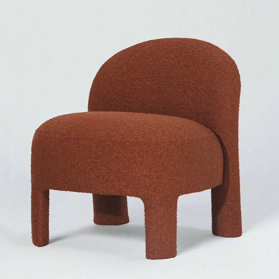 KHADIJA RUST BOUCLE ACCENT CHAIR