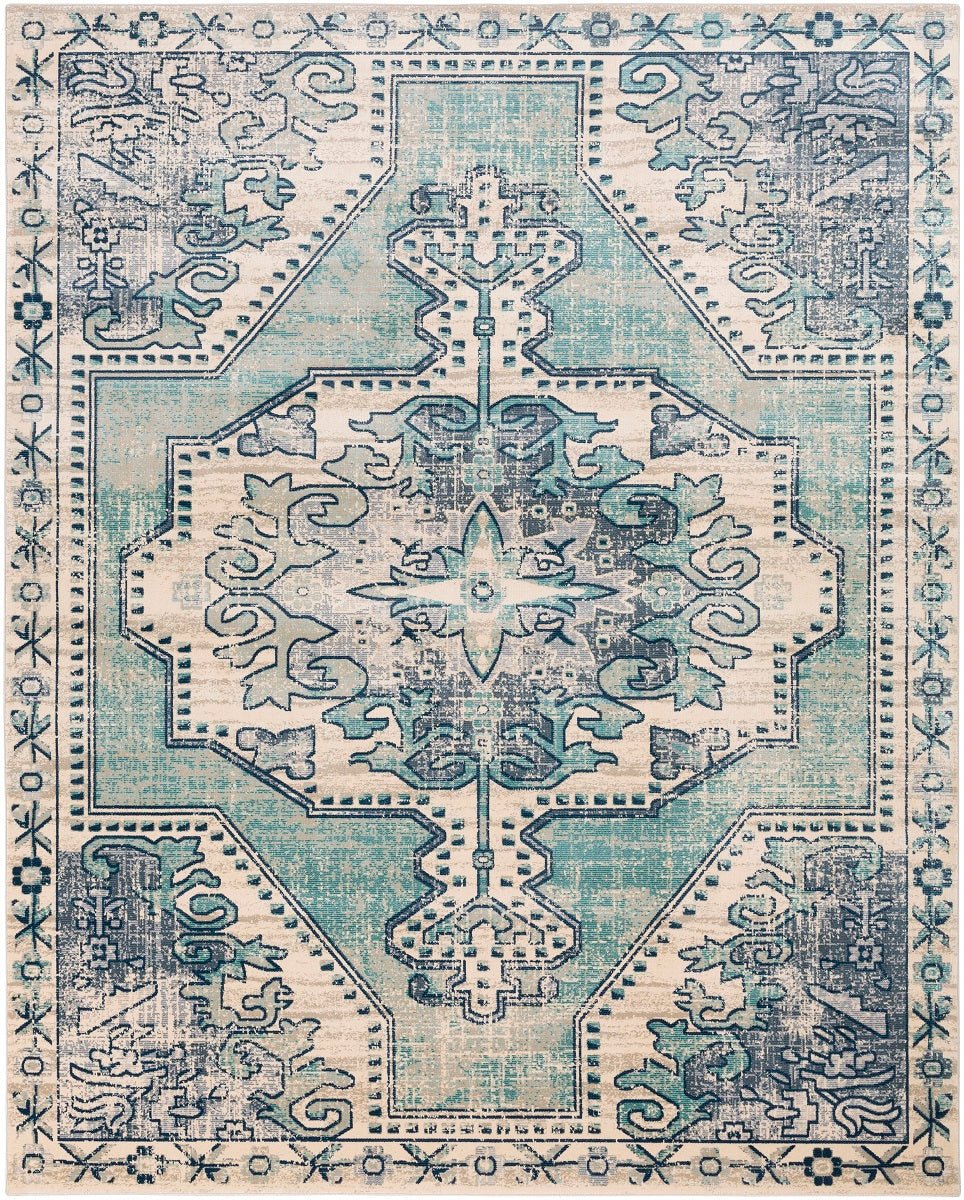 KINNARA DISTRESSED RUG: BLUE