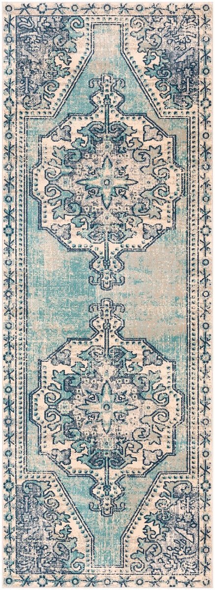 KINNARA DISTRESSED RUG: BLUE