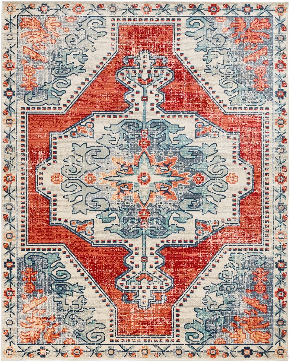 KINNARA DISTRESSED RUG: RED