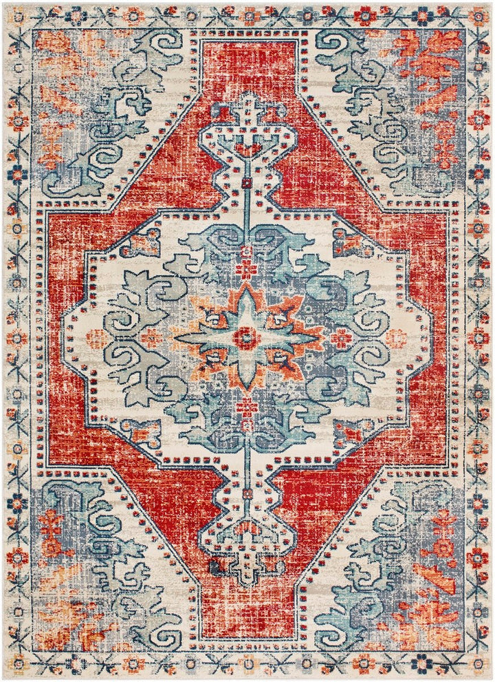 KINNARA DISTRESSED RUG: RED