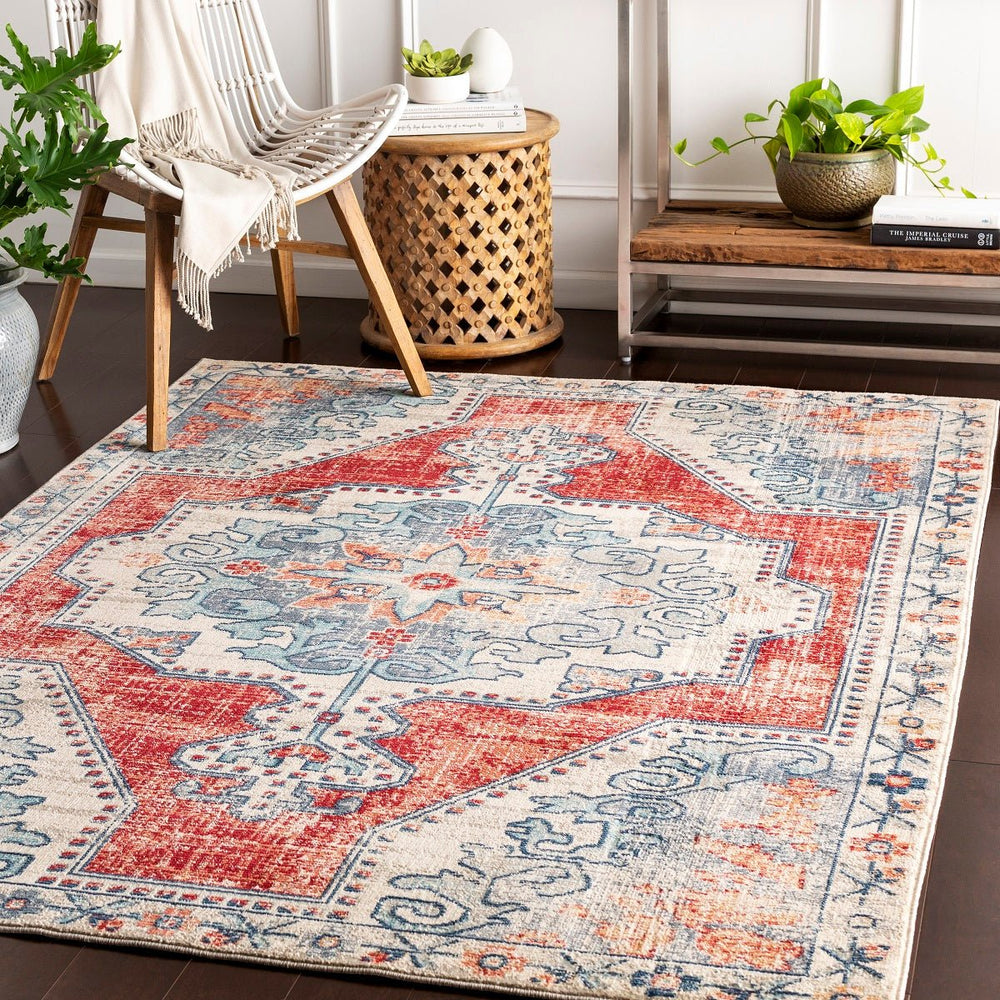 KINNARA DISTRESSED RUG: RED