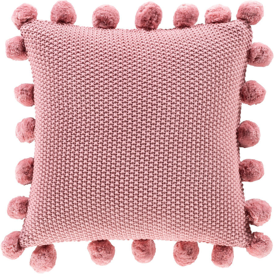 KNITTED COTTON POM PILLOW