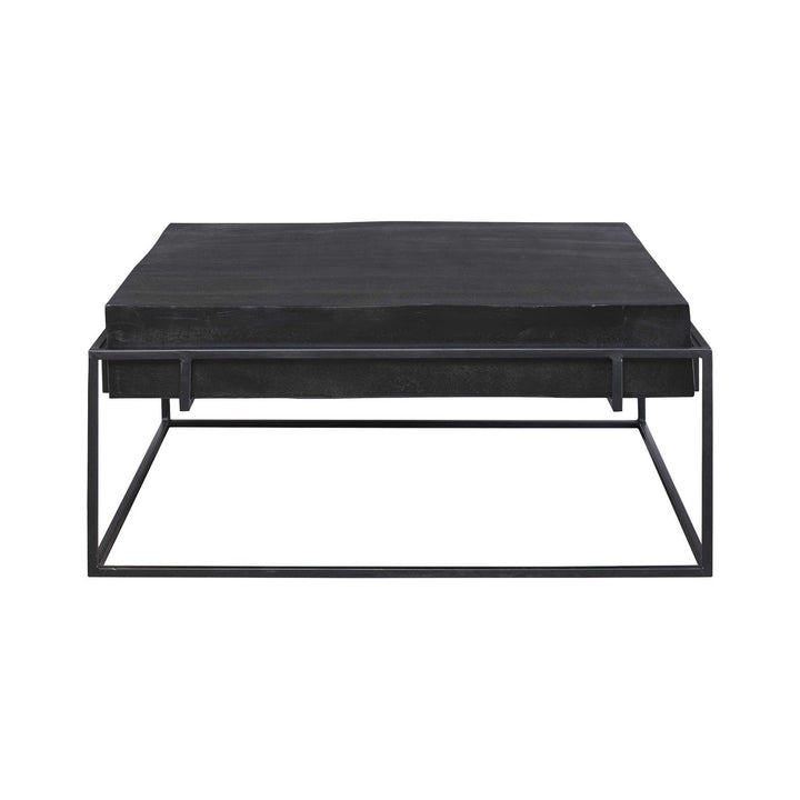 KNOX OXIDIZED BLACK ALUMINUM COFFEE TABLE