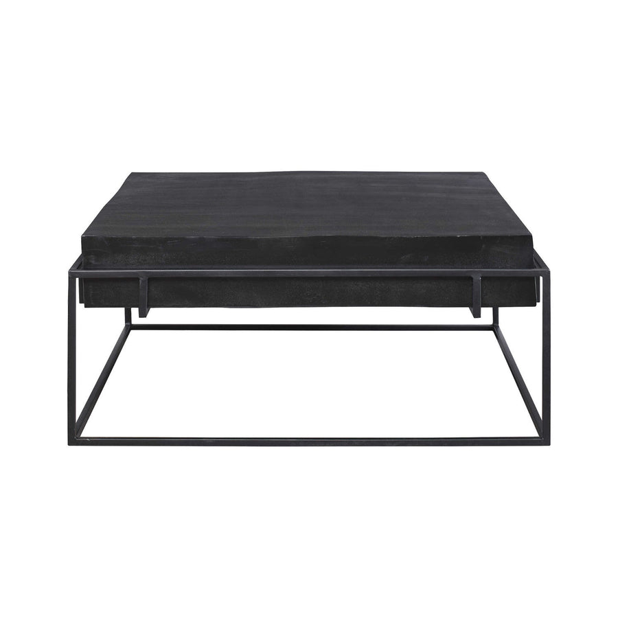 KNOX OXIDIZED BLACK ALUMINUM COFFEE TABLE