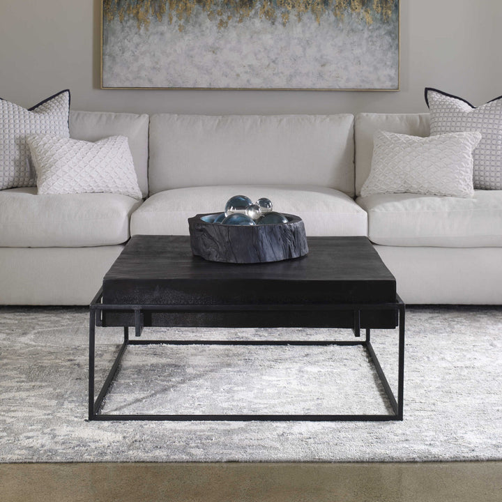 KNOX OXIDIZED BLACK ALUMINUM COFFEE TABLE