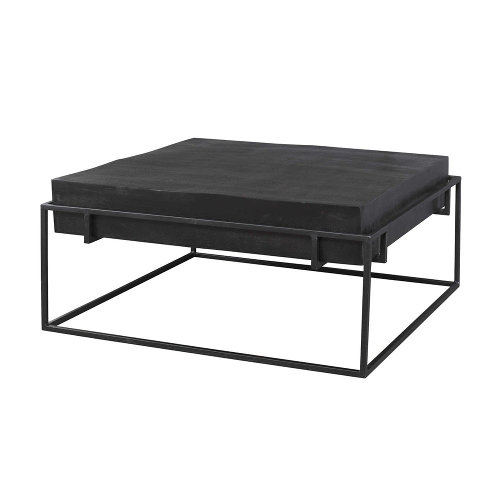 KNOX OXIDIZED BLACK ALUMINUM COFFEE TABLE