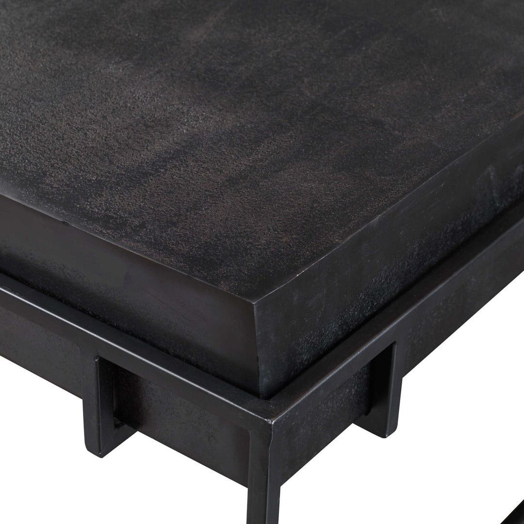 KNOX OXIDIZED BLACK ALUMINUM COFFEE TABLE