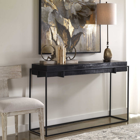 KNOX OXIDIZED BLACK CONSOLE TABLE