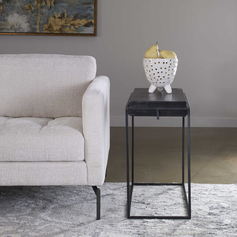 KNOX OXIDIZED BLACK SIDE TABLE