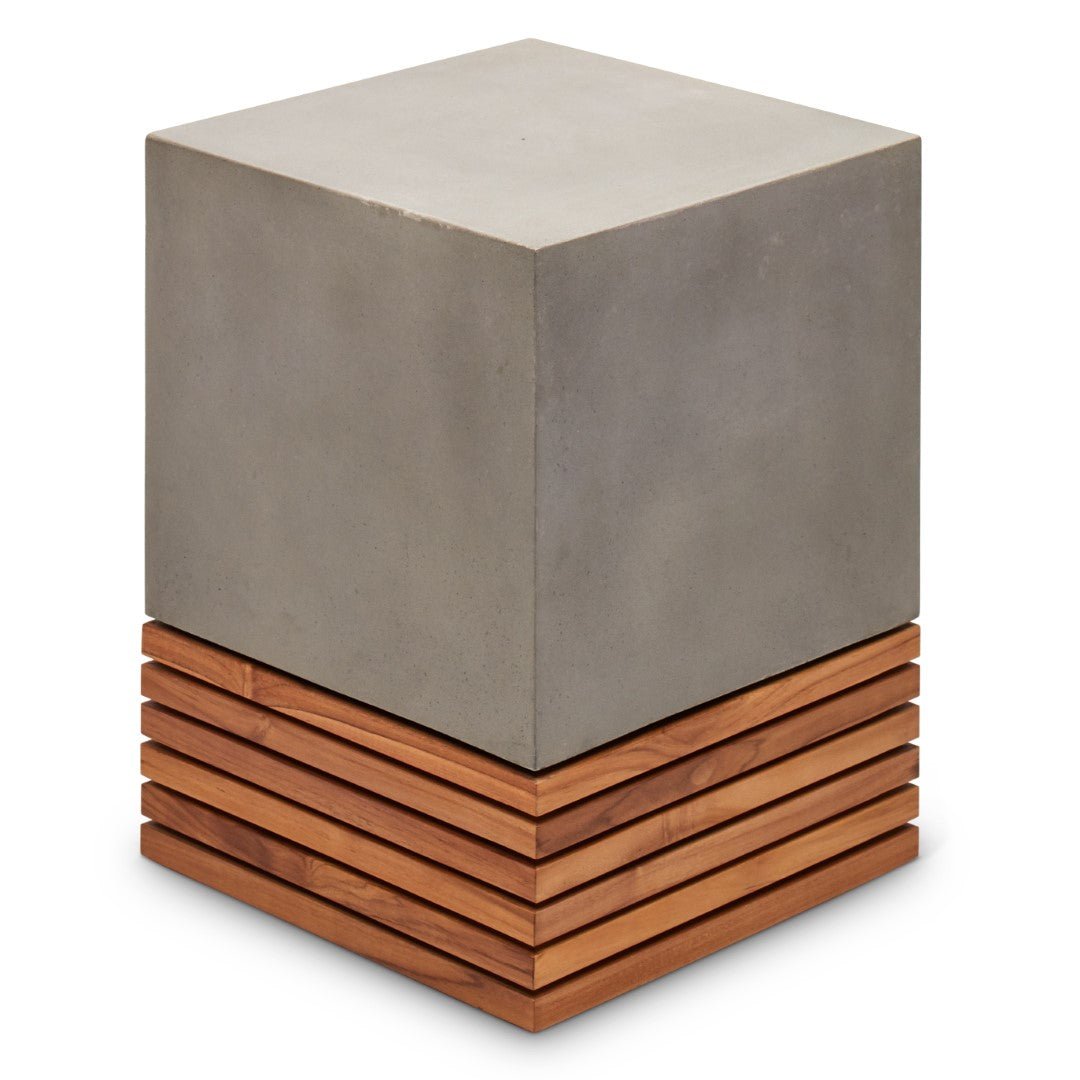 KOBE CONCRETE + TEAK STOOL