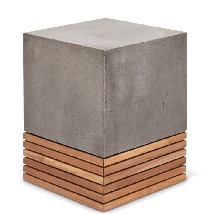 KOBE CONCRETE + TEAK STOOL