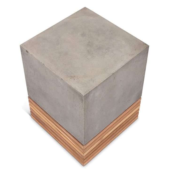 KOBE CONCRETE + TEAK STOOL