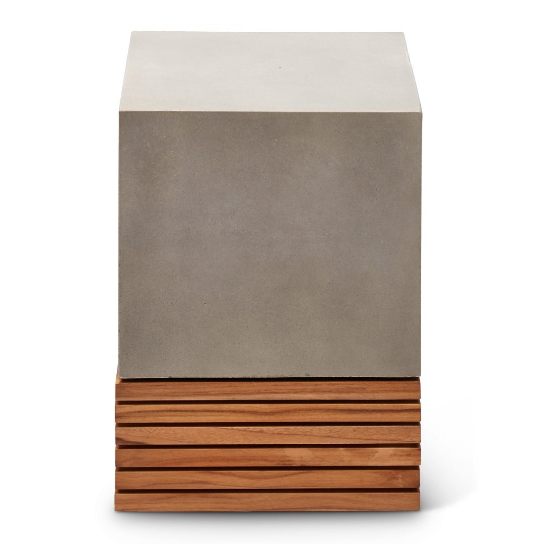 KOBE CONCRETE + TEAK STOOL