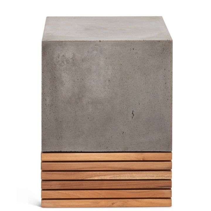 KOBE CONCRETE + TEAK STOOL