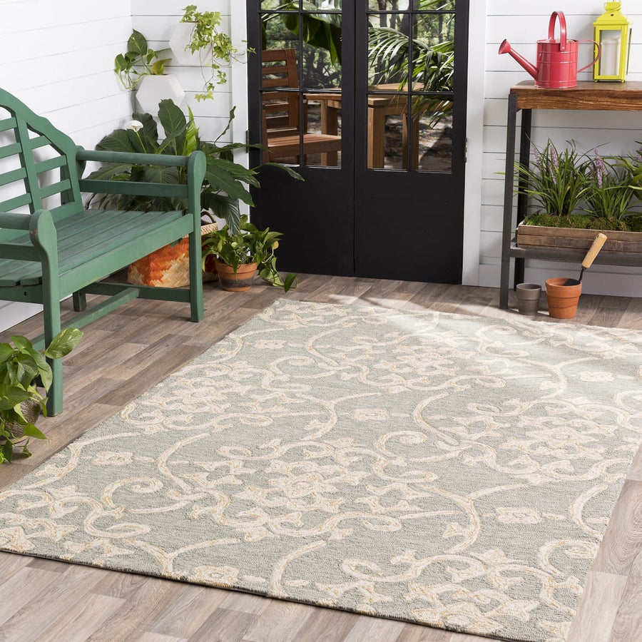 KORINA OUTDOOR RUG: SEAFOAM