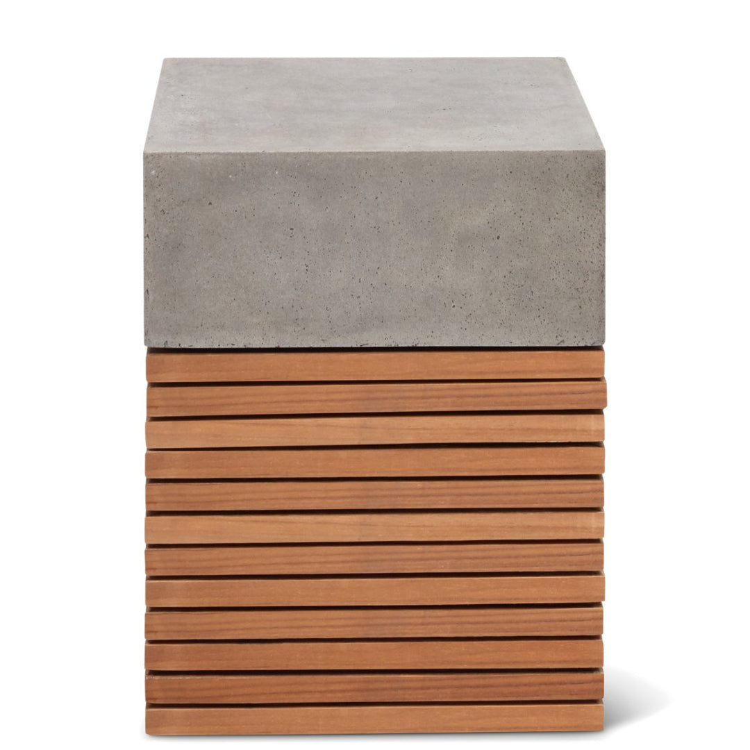 KUBA CONCRETE + TEAK STOOL