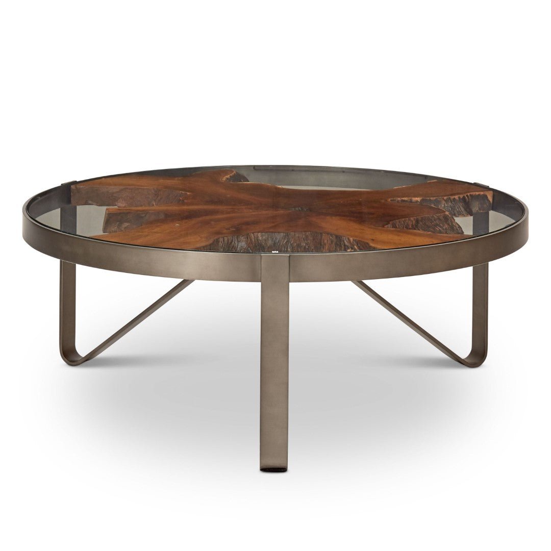 KULLEN TEAK + STEEL COFFEE TABLE