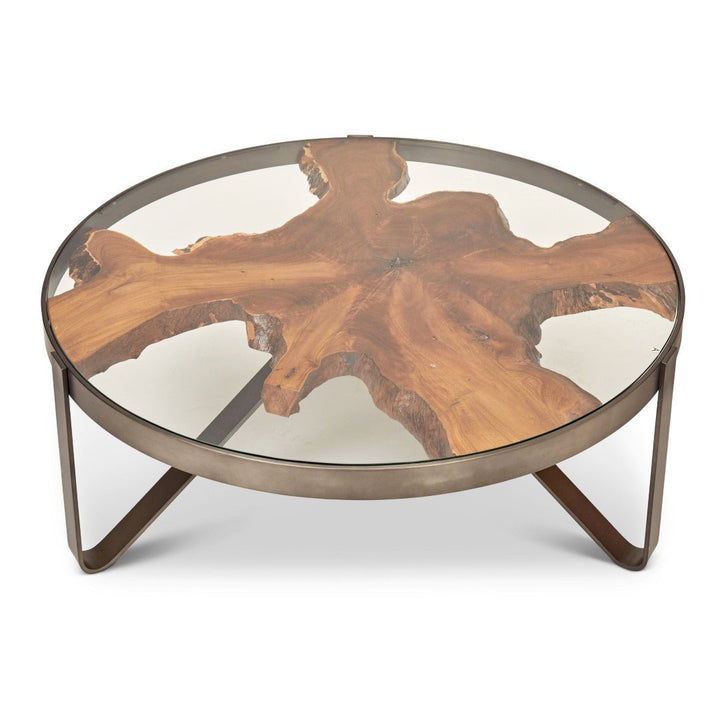 KULLEN TEAK + STEEL COFFEE TABLE