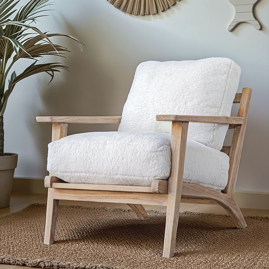 LAID BACK SHEEPSKIN ACCENT CHAIR