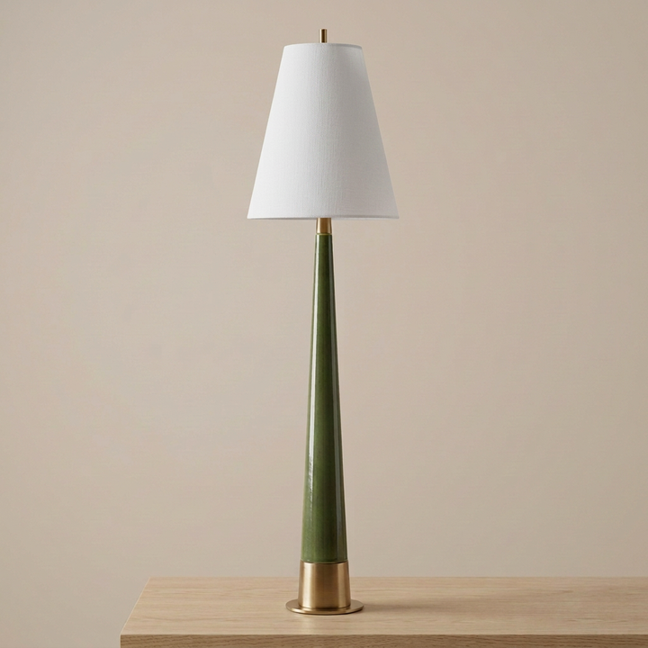 Lamp shade changed to crisp white fabric