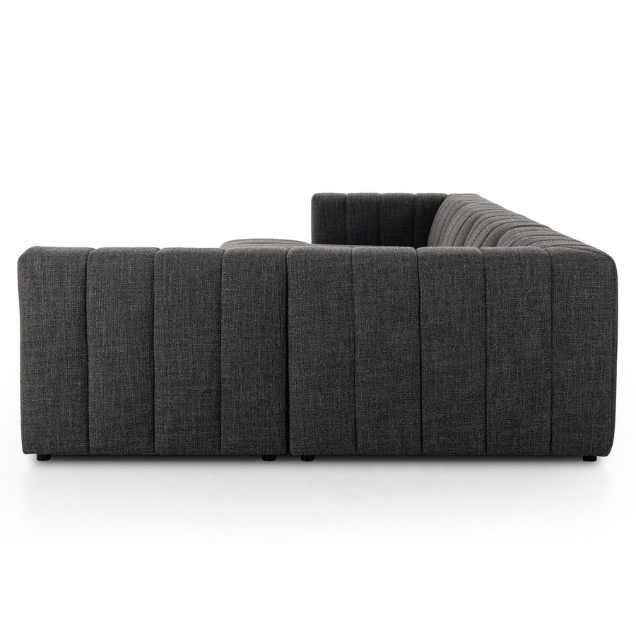 LANGHAM CHANNELED 5 PIECE SECTIONAL SOFA WITH LAF CHAISE - SAXON CHARCOAL