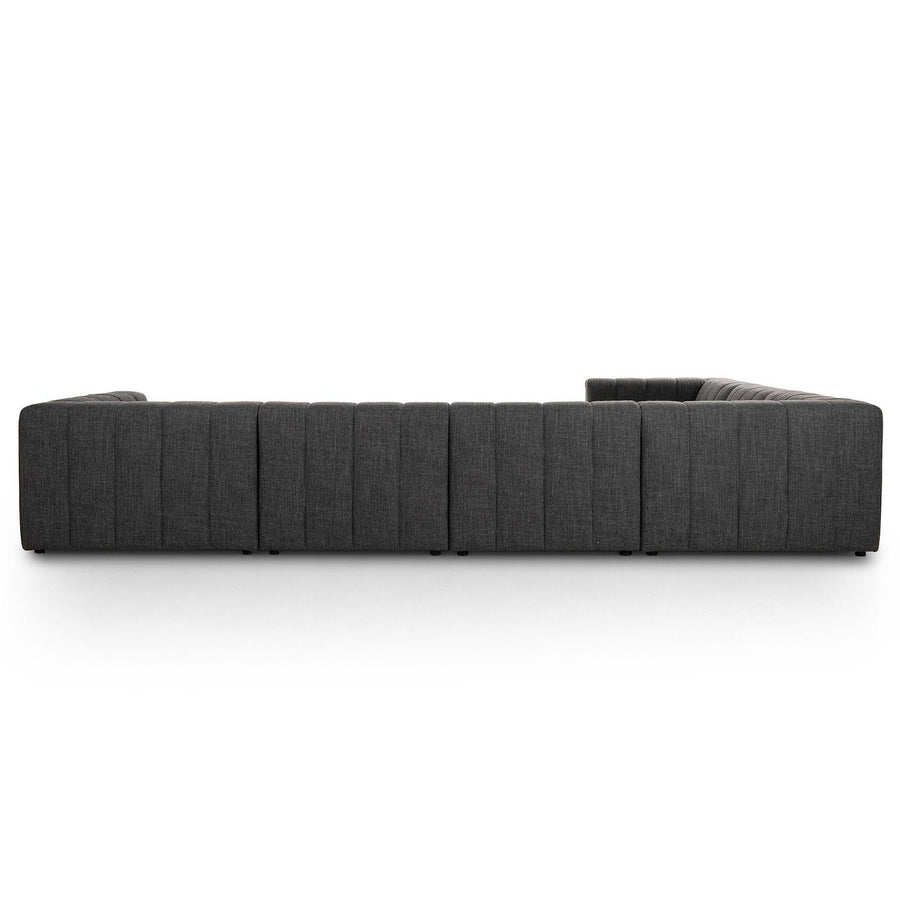 LANGHAM CHANNELED 6 PIECE SECTIONAL SOFA WITH RAF CHAISE - SAXON CHARCOAL