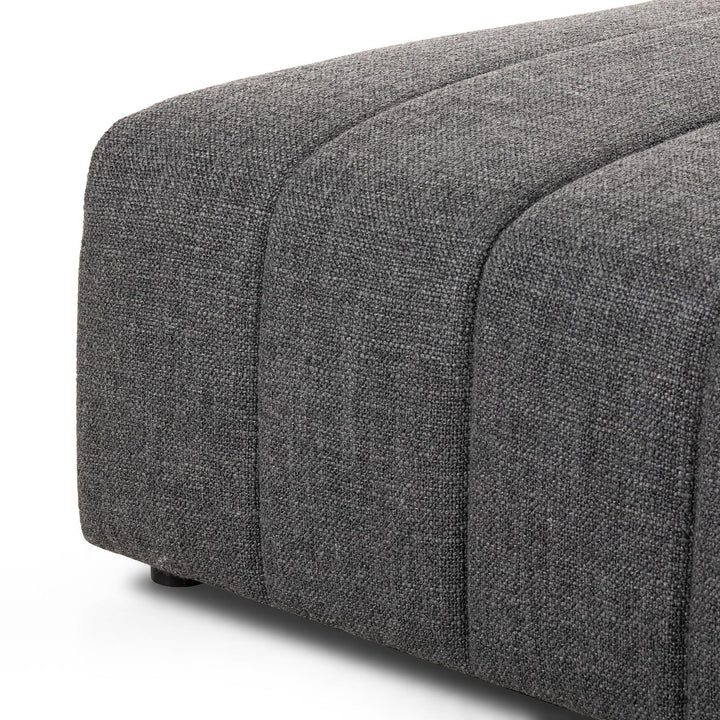 LANGHAM CHANNELED OTTOMAN - SAXON CHARCOAL