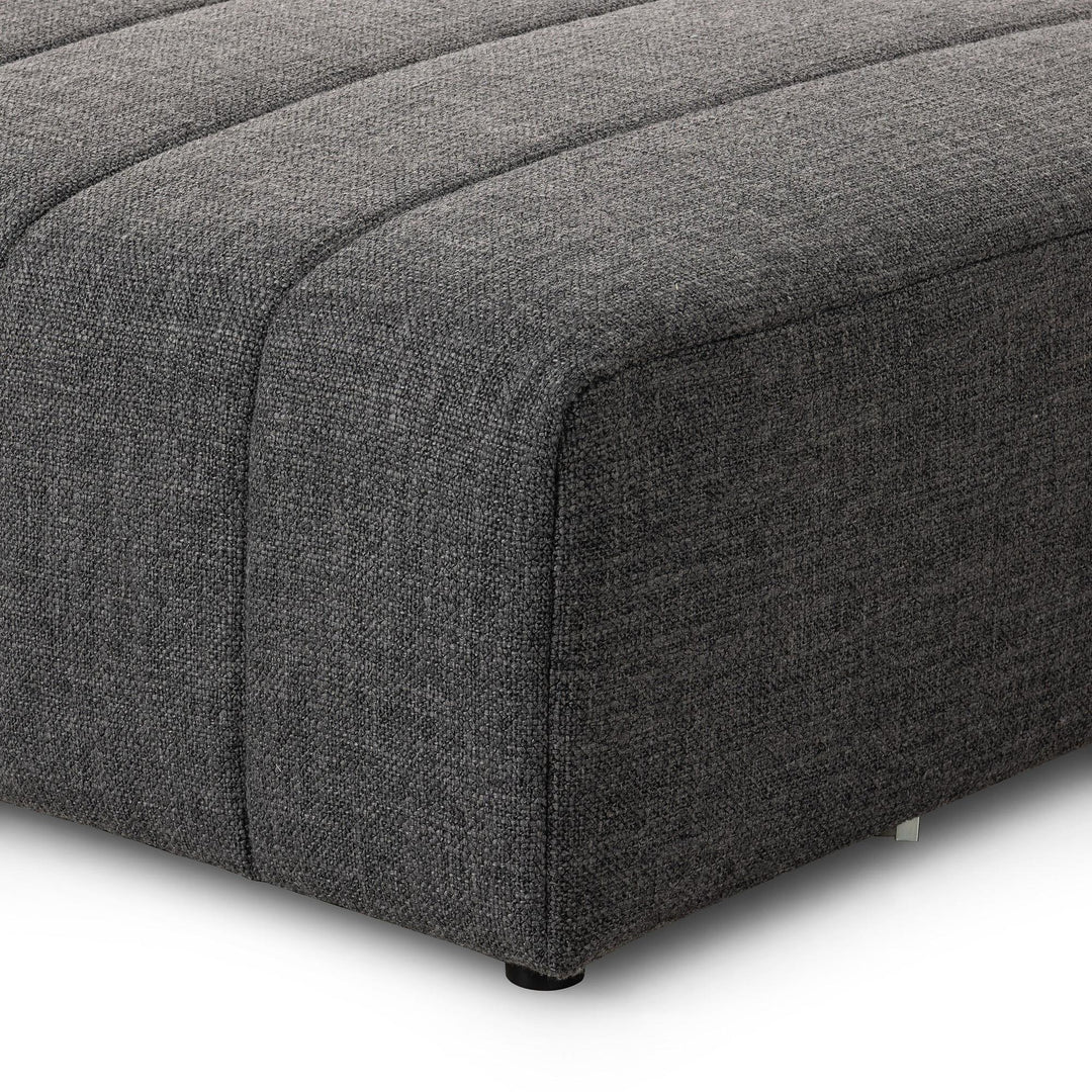 LANGHAM CHANNELED OTTOMAN - SAXON CHARCOAL