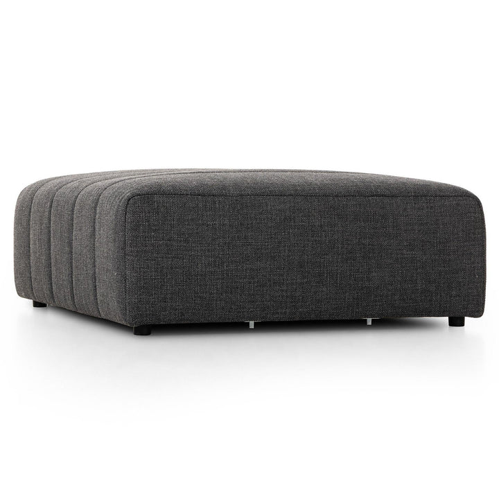 LANGHAM CHANNELED OTTOMAN - SAXON CHARCOAL