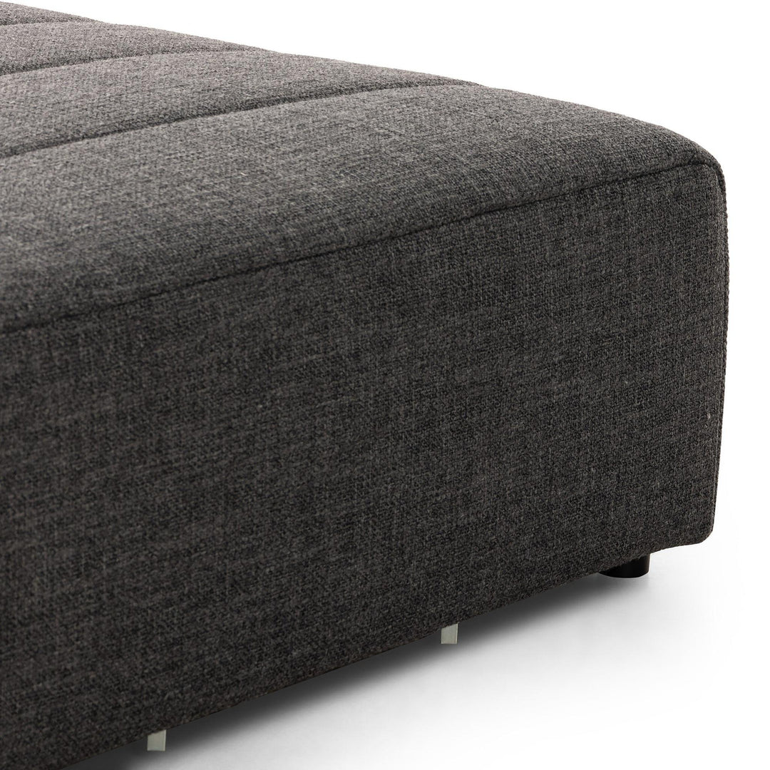 LANGHAM CHANNELED OTTOMAN - SAXON CHARCOAL