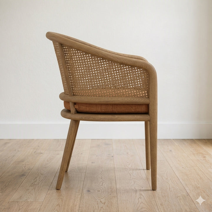 LANI NATURAL CANE DINING ARM CHAIR