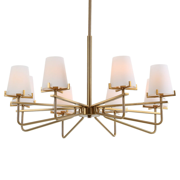 LASSEN 8 LIGHT BRASS CHANDELIER